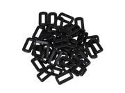 BQLZR 50 x Multifunction Rectangle Plastic Rings for Strap Keeper 20mm Black