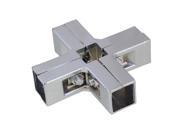 BQLZR 5 Way Silver Cross Square Shaped Pipe Connector For Shelf Display 25mm Tube