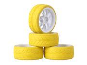 4xRC1 10 On Road Car Yellow Arrow Pattern Rubber Tyre White Y Type Wheel Rim