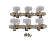 BQLZR 2PCS Classic Guitar Zinc Alloy Silver Tuning Pegs with White Flower Tips 1L1R