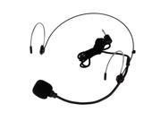 BQLZR Dual Ear EY 528B 3.5mm L Type Plug Metal Headset Head mounted Microphones Black