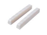 BQLZR 2x Cattle Bone Guitar Slotted Nut 6 String Replacement for Acoustic Guitar White