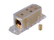 BQLZR Overgild Golden Zinc Alloy Distribution Block 1 In 4 Out for Car Audio Power