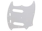 BQLZR White PVC Single Layer Scratch Plate with 20 Holes for Mustang Guitar