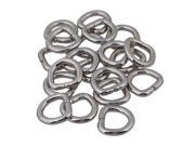20PCS Metal Silver D Ring Buckle Loop Ring for Strap Keeper 1.3cm Hooks