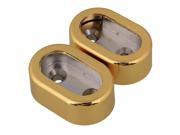 BQLZR 2 Pieces Gold Color Oval Wardrobe Rail End Supports for 16mm Dia Closet Rod Use