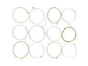 BQLZR 12pcs Gold Stainless Steel Silk String for Acoustic Guitar Steel Core