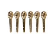 BQLZR Metal Bridge String 38mm End Pins for Acoustic Guitars Gold Pack of 6