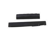 BQLZR Black Plastic Bridge Saddle 72x3x10mm Nut 46x6x9mm for Folk Guitar