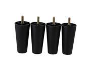 BQLZR 4pcs 120x 60 x 38mm Black Round Tapered Furniture Legs Feet for Sofa Bed Table