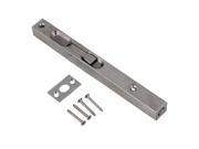BQLZR 8 Inch Long Hairline Finish Silver Square Flush Bolt Latch for Security Door