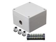 BQLZR 83x81x60mm 1 In 2 Out Terminal Enclosure Case Waterproof Electric Box
