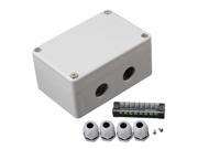 BQLZR Gray White 100X68X50mm 8 Position 2 In 2 Out Waterproof Junction Box 15A