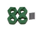 BQLZR Green Wheel Hex Adapter for HPI RS4 SPORT3 RC1 10 On Road Car Set of 4