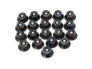 BQLZR 20pcs Plastic Hut Hat Shape Control Knobs Black for Right Hand Electric Guitar