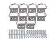 BQLZR Iron D Ring Double Hole Picture frame Mirror Hooks Pack of 10 Silver