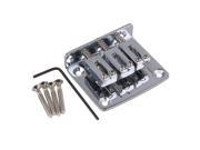 BQLZR Silver Zinc Alloy Cigar Box Electric Guitar 3 String Bridge with Screws