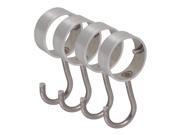 BQLZR 4Pcs Sliver Tube Pipe Hangers Hanging Stainless Steel Hooks 34mm Diameter