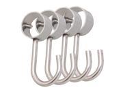 BQLZR 4Pcs Sliver Tube Pipe Hangers Hanging Stainless Steel Hooks 22mm Diameter