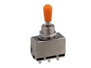 BQLZR Silver Orange Knob Chrome Plated Guitar Box 3 Way Toggle Switch