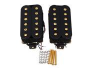 BQLZR 2pcs Metal 50mm 52mm Humbucker Pickup Set Neck and Bridge Set Black