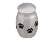 BQLZR Round Cat Dog Pet Paw Print Cremation Funeral Urn Stainless Steel