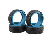 BQLZR Rift Grain Patern Drift Black Blue Tyre for RC1 10 On Road Car Set of 4