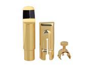 BQLZR Gold Plated Copper 5 Alto Saxophone Sax Mouthpiece with Cap Golden
