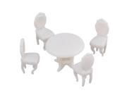 BQLZR 5 x Round Table Chairs 1 25 Dollhouse Miniatures Kitchen Dinning Room