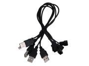 BQLZR Connector Cable Connect USB 5V Output PC Fan USB to 3 Pin Plug Style Set of 5