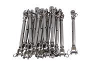 BQLZR 20pcs Closed Body M6 Jaw Turnbuckle Adjust Chain Rigging 304 Stainless Steel