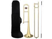 BQLZR Golden Brass B Flat Bb Alto Trombone with Cleaning Rod Carrying Case