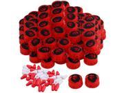 BQLZR 80x Red Plastic Electric Guitar Volume Tone Control Knobs with Black Pattern