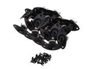 BQLZR 20PCS Black Metal Guitar Output Oval Plate with Jack Socket for Guitar