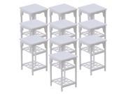 BQLZR 10pcs Dollhouse Toy White Plastic High Feet Tea Table 1 25Scale Building Model