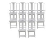 BQLZR Dollhouse Toy White Plastic Table Chairs 1 25 Scale Building Model Set of 10