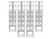 BQLZR Dollhouse Toy White Plastic Table Chairs 1 25 Scale Building Model Set of 50