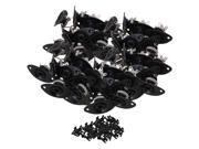 BQLZR 50PCS Black Metal Guitar Output Oval Plate with Jack Socket for Guitar