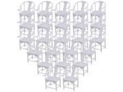 BQLZR White Scale 1 25 Plastic Dollhouse Miniatures Backrest Chair Unpainted Set of 50
