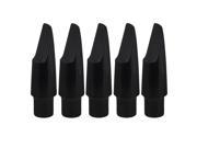 BQLZR 5 pieces Plastic Bb Tenor Saxophone Mouthpiece Black Woodwind Parts Replacement