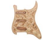 BQLZR SSS Wood Color Electric Guitar Pickguard w Single Coil Pickup 2T1V Knob