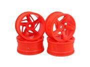 BQLZR 4pcs Red 52x26mm Plastic RC1 10 On Road Car Wheel Rim 3D Five Star