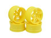 BQLZR 4pcs Yellow 52x26mm Plastic RC1 10 On Road Car Wheel Rim 3D Five Star