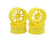 BQLZR 4pcs Yellow Plastic RC1 10 On Road Car Wheel Rim Five Star V Type
