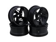 BQLZR 4pcs Black 52x26mm Plastic RC1 10 On Road Car Wheel Rim 3D Five Star