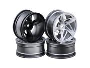 BQLZR 4pcs Silver 52x26mm Plastic RC1 10 On Road Car Wheel Rim 3D Five Star
