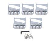 BQLZR 5PCS Chrome Traditional 3 Saddle Bridge Adjustment Height for Electric Guitar