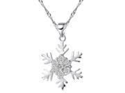 Chaomingzhen Rhodium Plated Sterling Silver Cubic Zirconia Snowflake Pendant Necklace for Women for Her with Chain 18