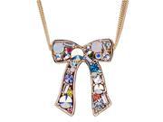 Chaomingzhen Multicolor Butterfly Drangle Pendant Long Necklace with Crystal for Women Accessories Jewelry Chain with Sweater Leather Chain 30