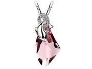 Chaomingzhen Crystal Pink Dolphin with Crystal Pendant Necklace for Women with Chain 18